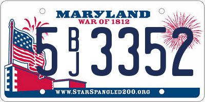 MD license plate 5BJ3352