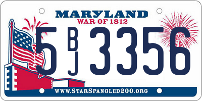 MD license plate 5BJ3356