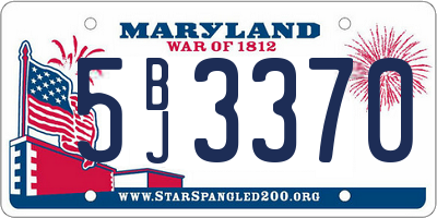 MD license plate 5BJ3370