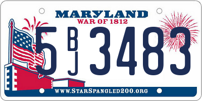 MD license plate 5BJ3483