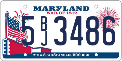 MD license plate 5BJ3486
