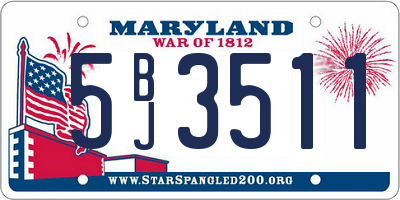 MD license plate 5BJ3511