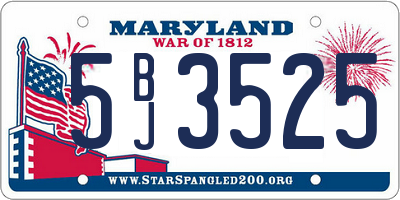 MD license plate 5BJ3525