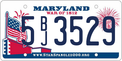 MD license plate 5BJ3529