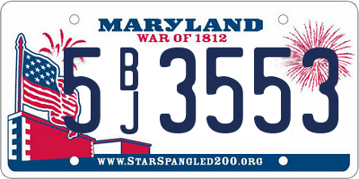 MD license plate 5BJ3553