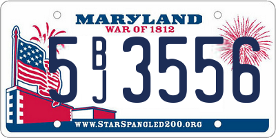 MD license plate 5BJ3556