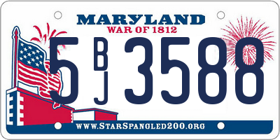 MD license plate 5BJ3588