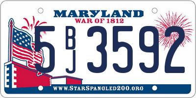 MD license plate 5BJ3592