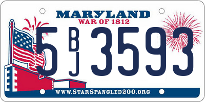 MD license plate 5BJ3593