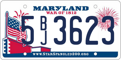 MD license plate 5BJ3623