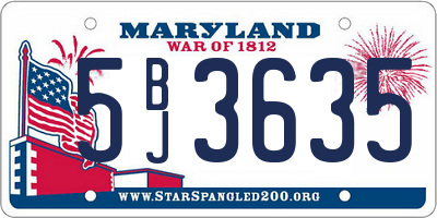 MD license plate 5BJ3635