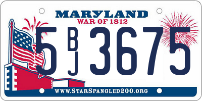 MD license plate 5BJ3675