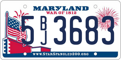 MD license plate 5BJ3683