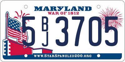 MD license plate 5BJ3705