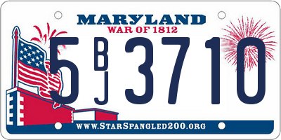 MD license plate 5BJ3710