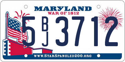 MD license plate 5BJ3712