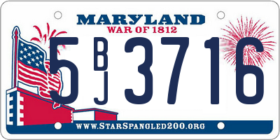 MD license plate 5BJ3716