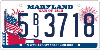 MD license plate 5BJ3718