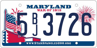 MD license plate 5BJ3726