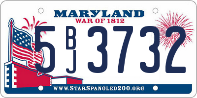 MD license plate 5BJ3732