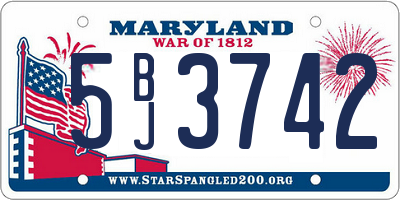 MD license plate 5BJ3742