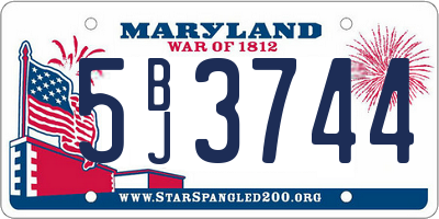MD license plate 5BJ3744
