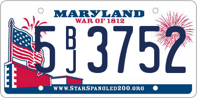 MD license plate 5BJ3752