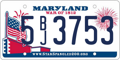 MD license plate 5BJ3753