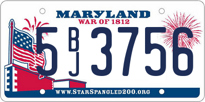 MD license plate 5BJ3756
