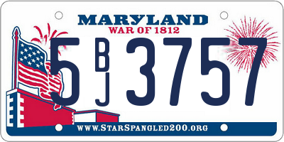 MD license plate 5BJ3757