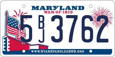 MD license plate 5BJ3762