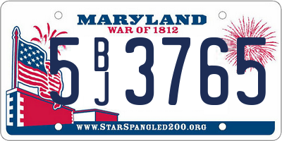 MD license plate 5BJ3765