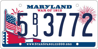 MD license plate 5BJ3772