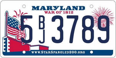 MD license plate 5BJ3789