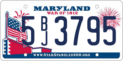 MD license plate 5BJ3795