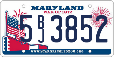 MD license plate 5BJ3852