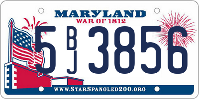 MD license plate 5BJ3856