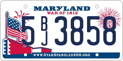 MD license plate 5BJ3858