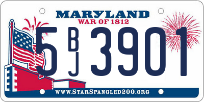 MD license plate 5BJ3901