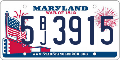 MD license plate 5BJ3915