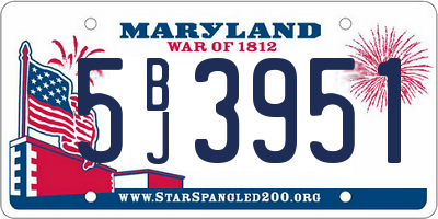 MD license plate 5BJ3951