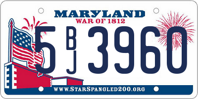 MD license plate 5BJ3960