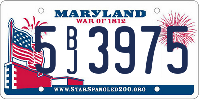 MD license plate 5BJ3975