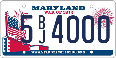 MD license plate 5BJ4000