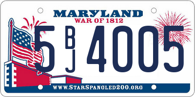 MD license plate 5BJ4005