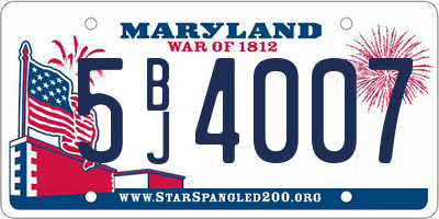 MD license plate 5BJ4007