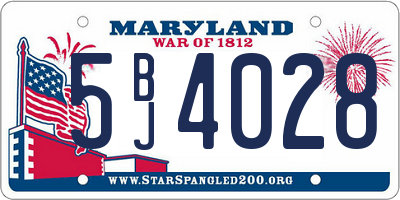 MD license plate 5BJ4028