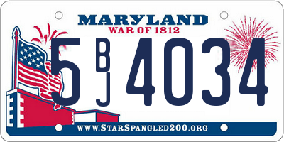 MD license plate 5BJ4034