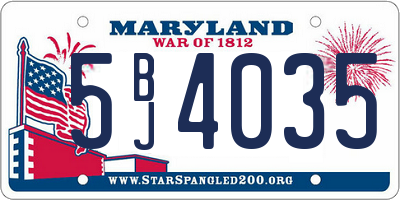 MD license plate 5BJ4035