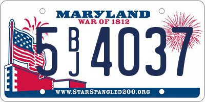 MD license plate 5BJ4037